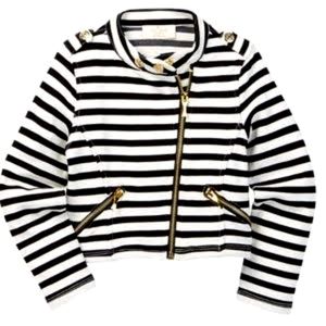 ♤Kate Spade♤ Black & White Striped Jacket with Gold Hardware, girls size 10